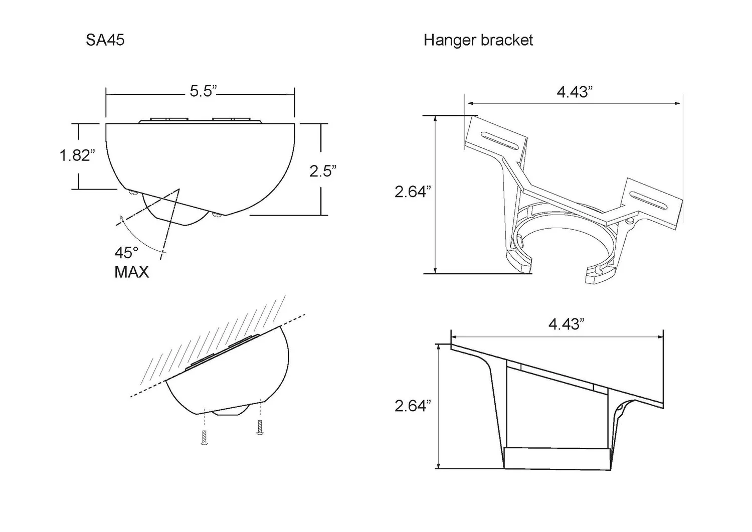 Ceiling Fan 45 deg Slope Adapter, Brushed Nickel - view 2