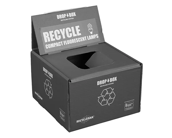 Small CFL Drop Box, Outer Display Box: 13"x13"x9", Inner Collection Box: 11"x11"x7"