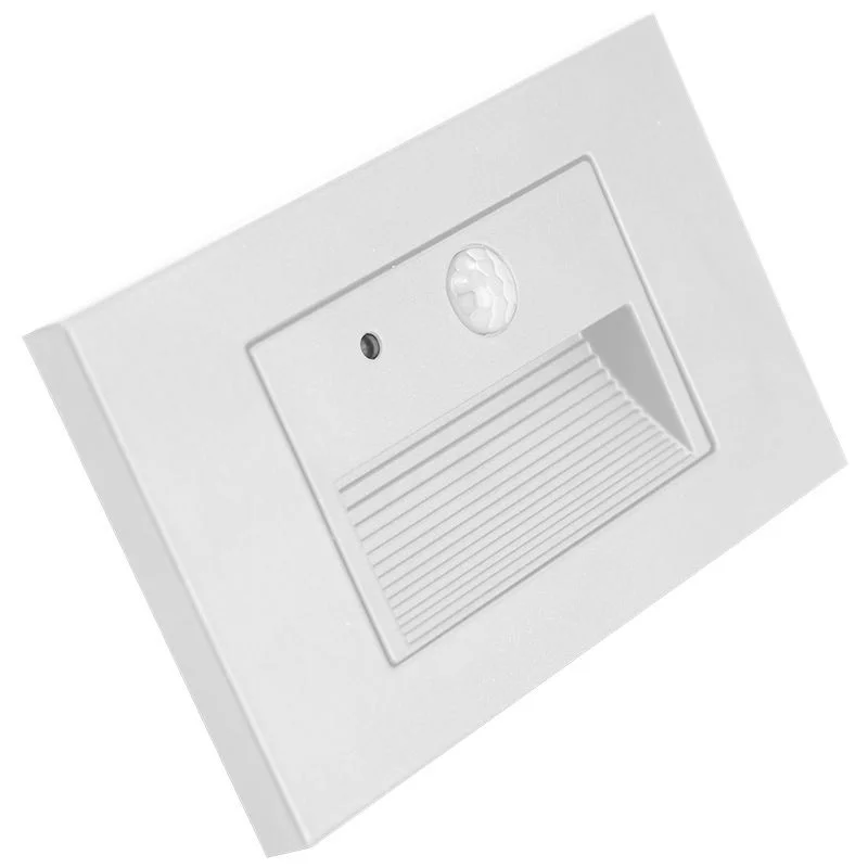 Model A - 120V Selectable CCT LED Integrated Step Lights with PIR Motion Sensor & Photocell, MCT, White - view 2