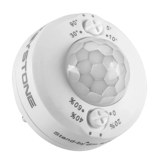 SmartPort LED PIR Occupancy sensor. On / Off with Adjustable Standby dimming level. 12V Input, 3.5mm Standard AUX port c