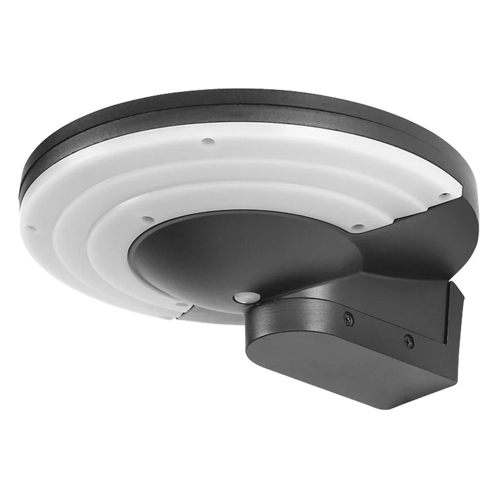 Solar LED Full Cutoff Wall Mount Light, 5W, 5000K, Black