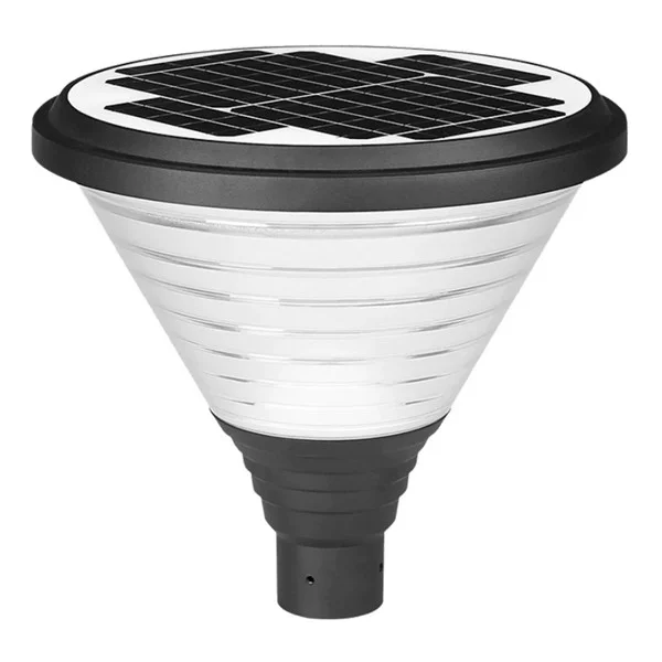 Solar LED Hourglass Post Top Light, 12W, 5000K, Black