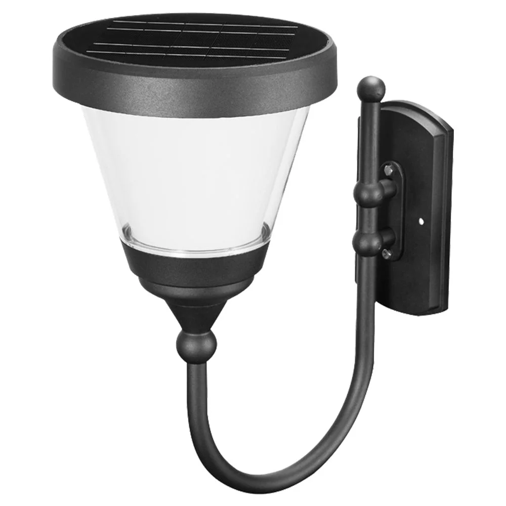Solar LED Round Wall Mount Light, 5W, 5000K, Black
