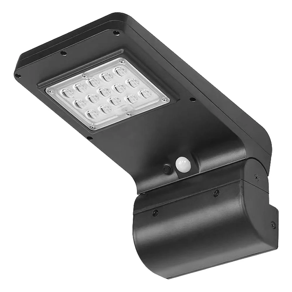 Solar LED Semi-Cutoff Wall Mount Light, 5W, 5000K, Black