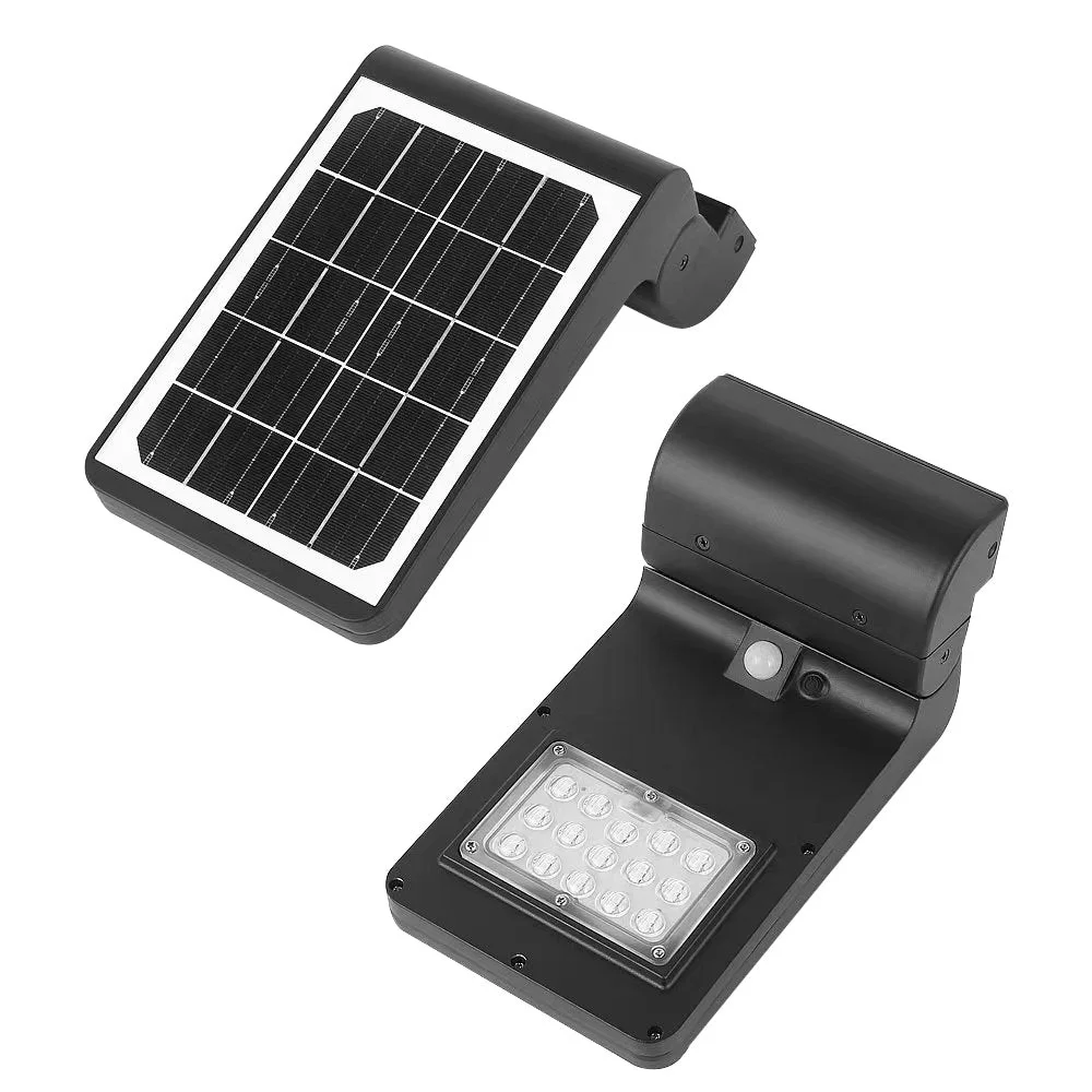 Solar LED Semi-Cutoff Wall Mount Light, 5W, 5000K, Black - view 2