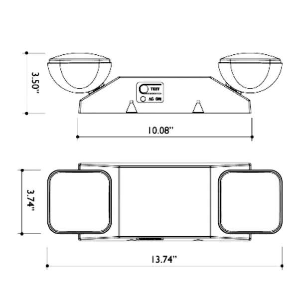 SPEC Series Large LED Emergency Light, Black Wall & Ceiling, 1.2W, NiCd Battery - view 2