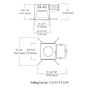 5" LED Square Recessed Downlight, 14W, Universal Dimming - view 2