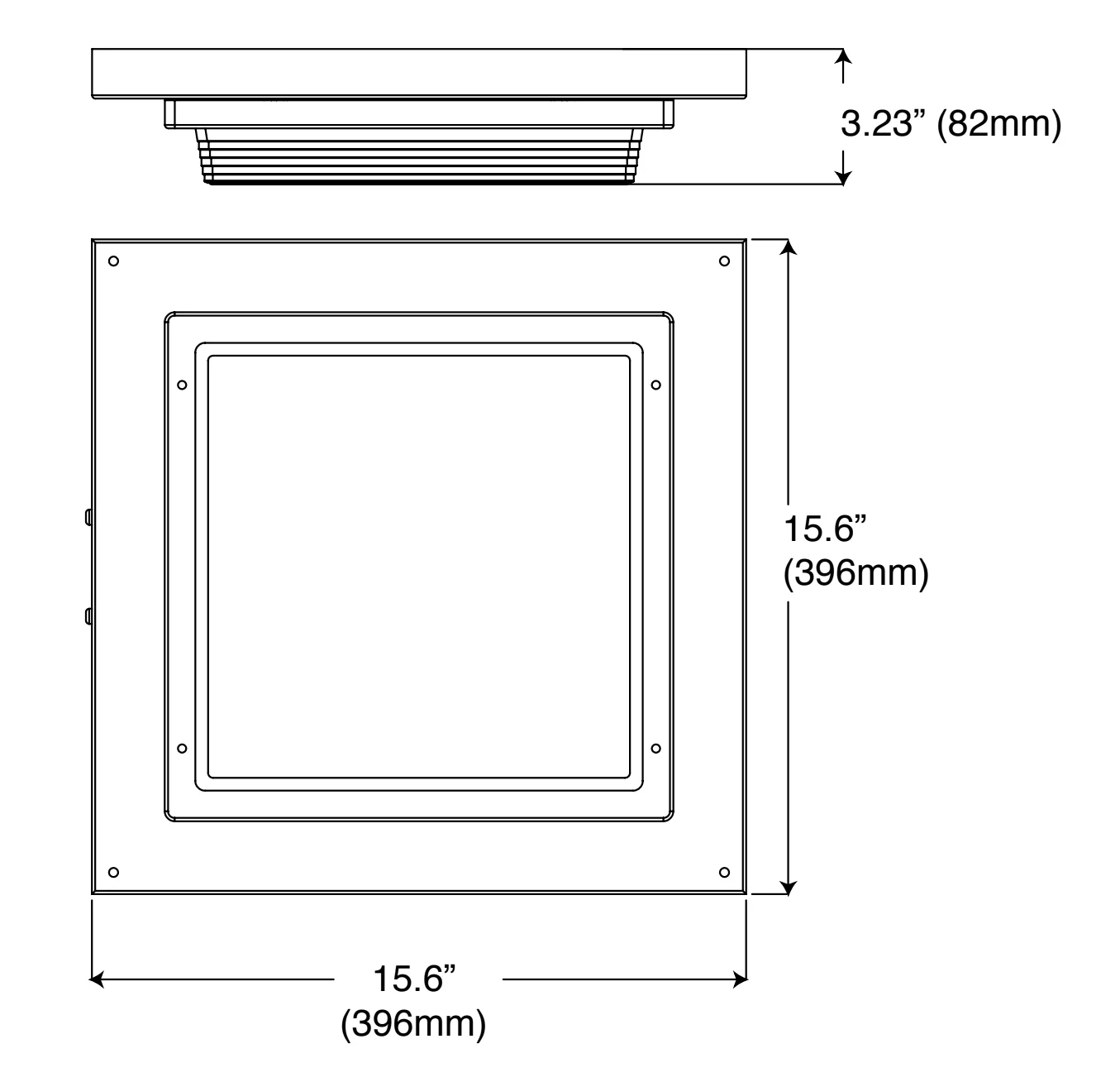 Square LED Canopy Light, Field Adjustable, 55W, 3500K/4000K/5000K - view 2