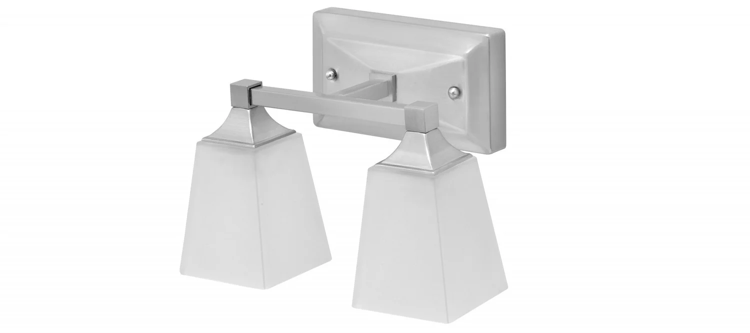 Square Shade Vanity Light, E26 A19 LED Lamps Included, 3 Light, Brushed Nickel Finish