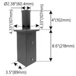 Square Tenon Adaptor, 4 inch, Bronze - view 2