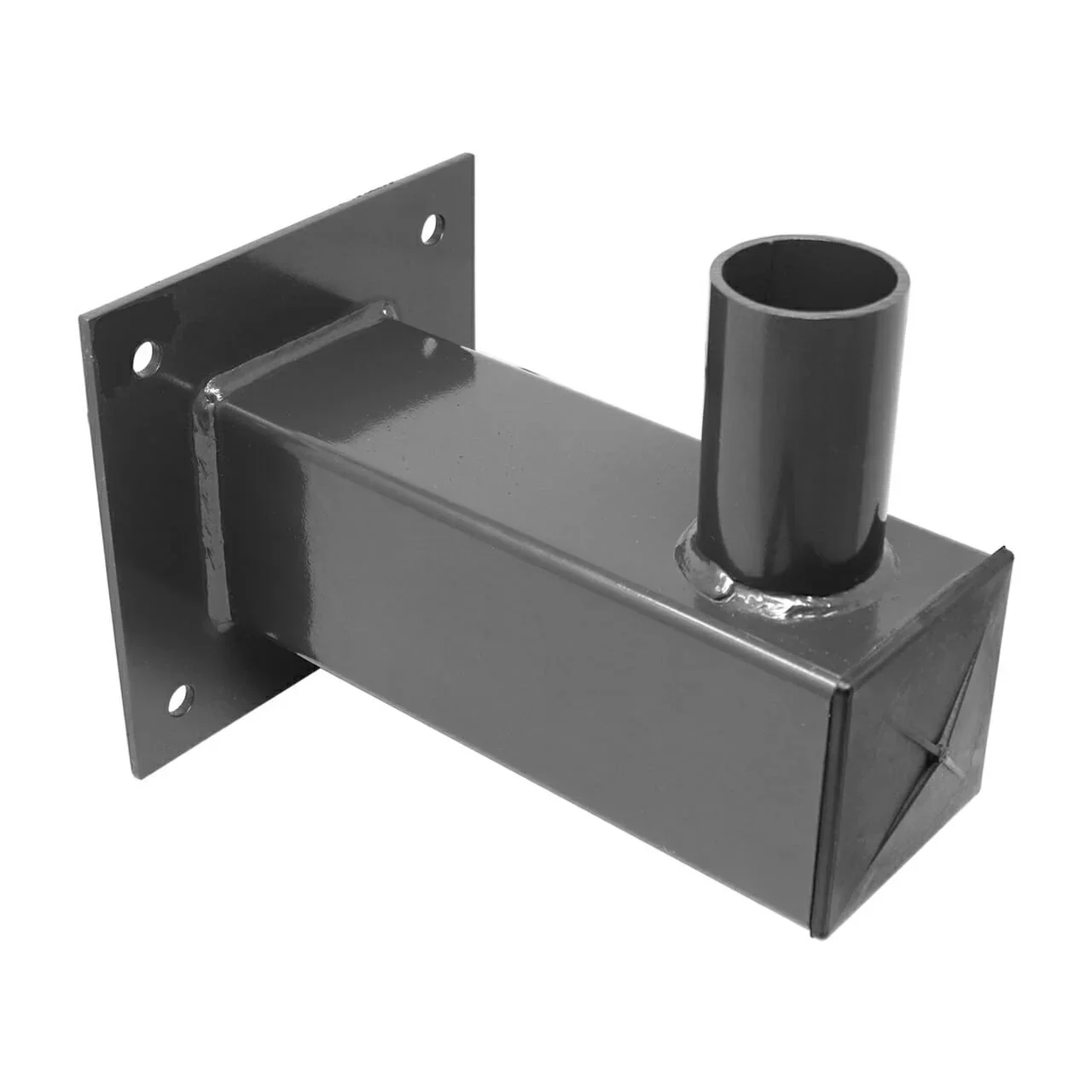 Standard Square Pole Cap, Steel, Tenon Arm for Wall Mounting