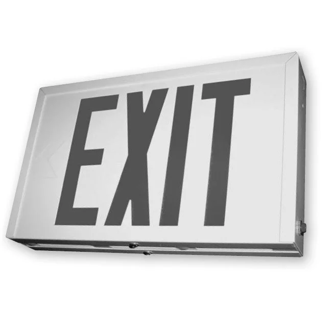 Steel Exit Sign, 2 Faces, with Self-Diagnostics Options