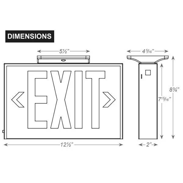 Steel Exit Sign, 2 Faces, with Self-Diagnostics Options - view 2