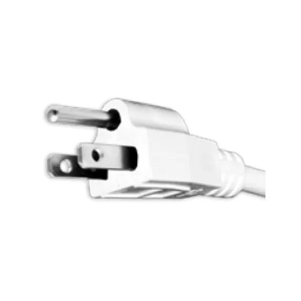 Straight Blade Plug, 10 Ft., 15A, 3-Conductor, 18AWG, White