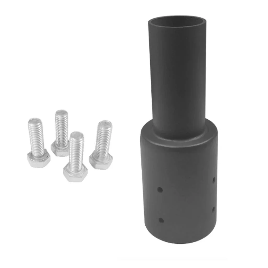 Straight Round Pole Mount Tenon Adapter, 4" Round Pole, 2-3/8" O.D. Tenon, Dark Bronze, Max EPA 0.3