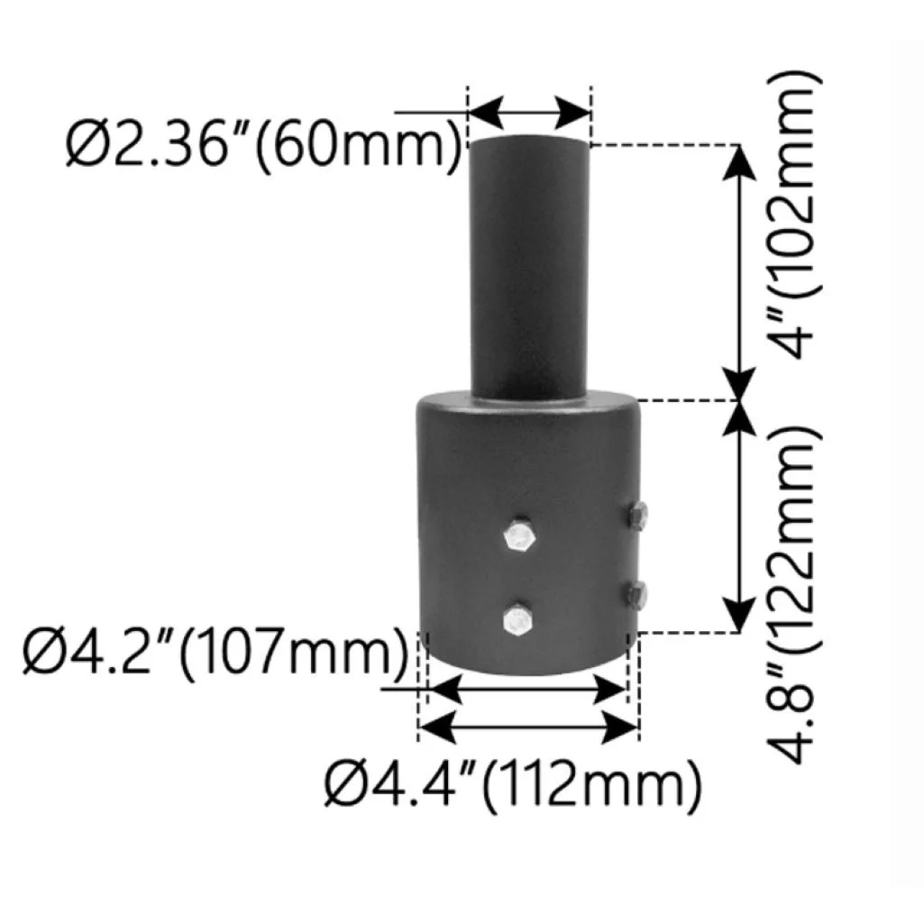 Halco 3" Round Pole Mount Tenon Adapter, 2-3/8" O.D. Tenon, Dark Bronze, Max EPA 0.3 - view 2
