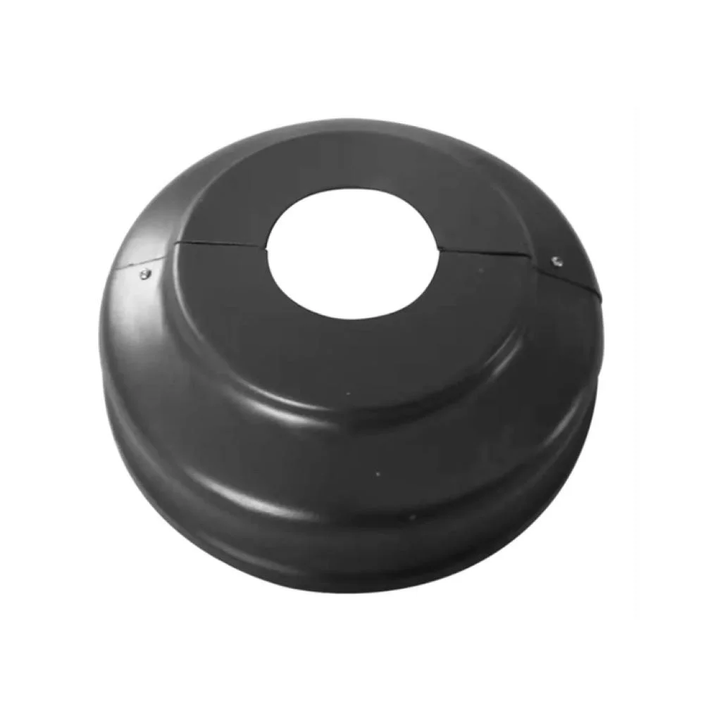 Straight Round Steel Pole Install Base Shield, 3" opening, Dark Bronze finish