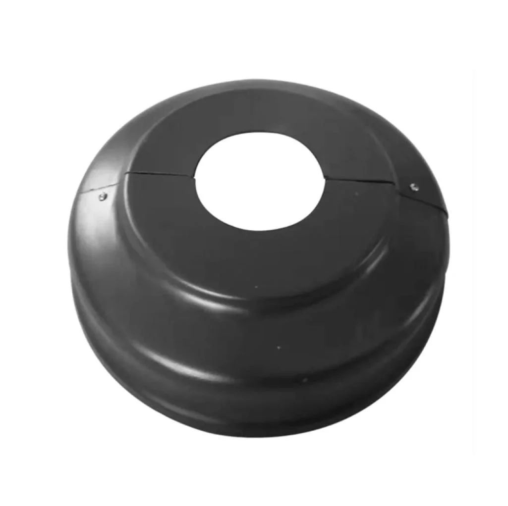 Straight Round Steel Pole Install Base Shield, 4" diameter, Dark Bronze