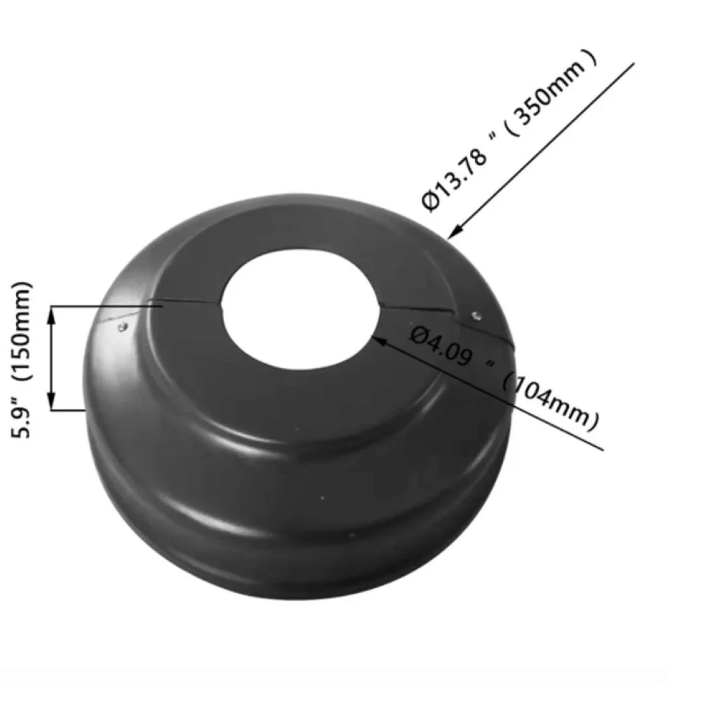 Straight Round Steel Pole Install Base Shield, 3" opening, Dark Bronze finish - view 2