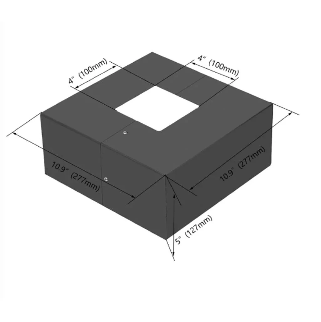 Straight Square Steel Pole Install Base Shield, 4" Square Pole, Dark Bronze - view 2