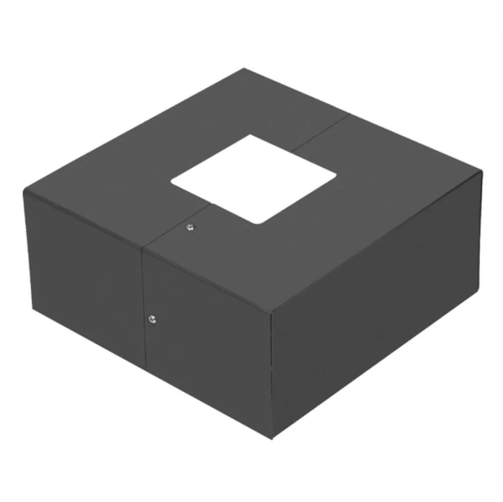 Straight Square Steel Pole Install Base Shield, 5" Square, Dark Bronze
