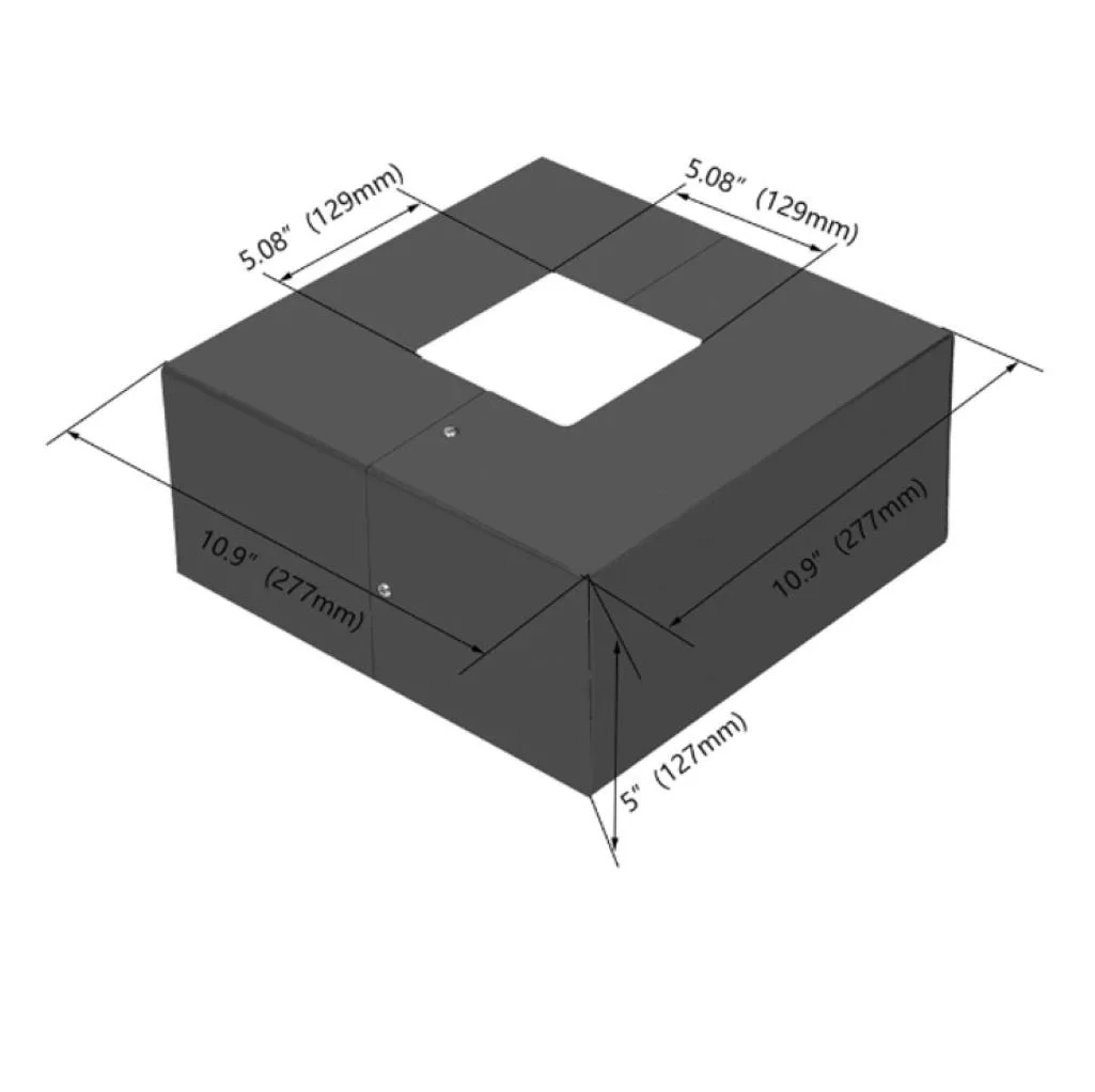 Straight Square Steel Pole Install Base Shield, 5" Square, Dark Bronze - view 2