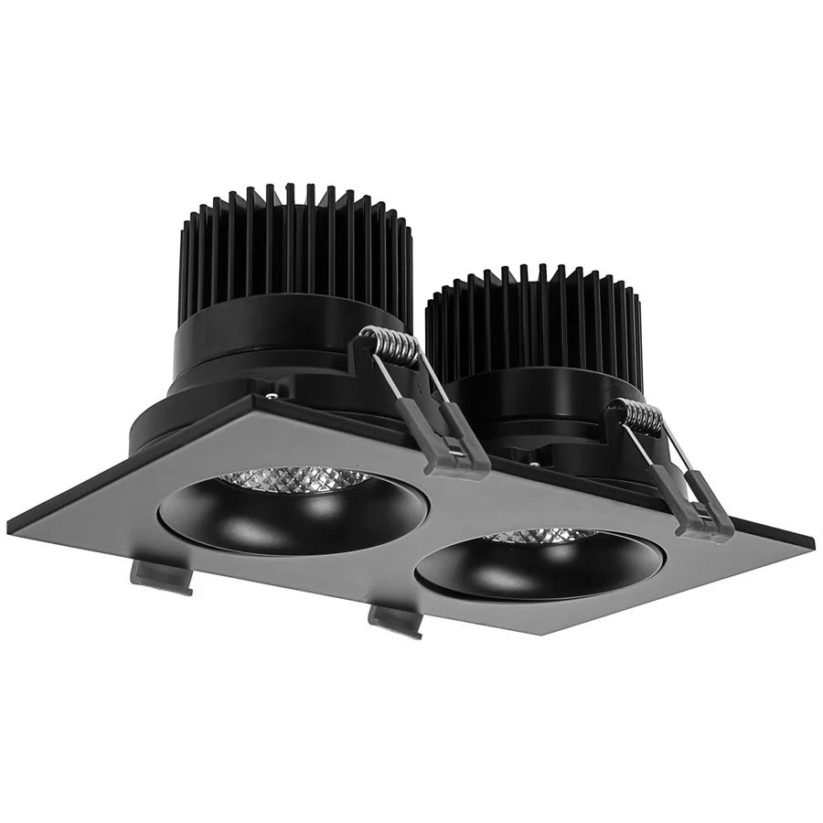 Sunlite 2-Light Regressed Round Gimbal Downlight, 1540 lumens, 12W, 120V, 90 CRI, 2700K|3000K|3500K|...