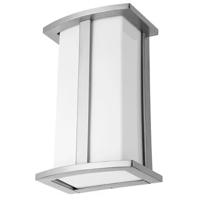Sunlite 46094 Modern Wall Sconce, Rectangle, E26 Medium Base, Stainless Steel, Opal Shade, Indoor/Outdoor