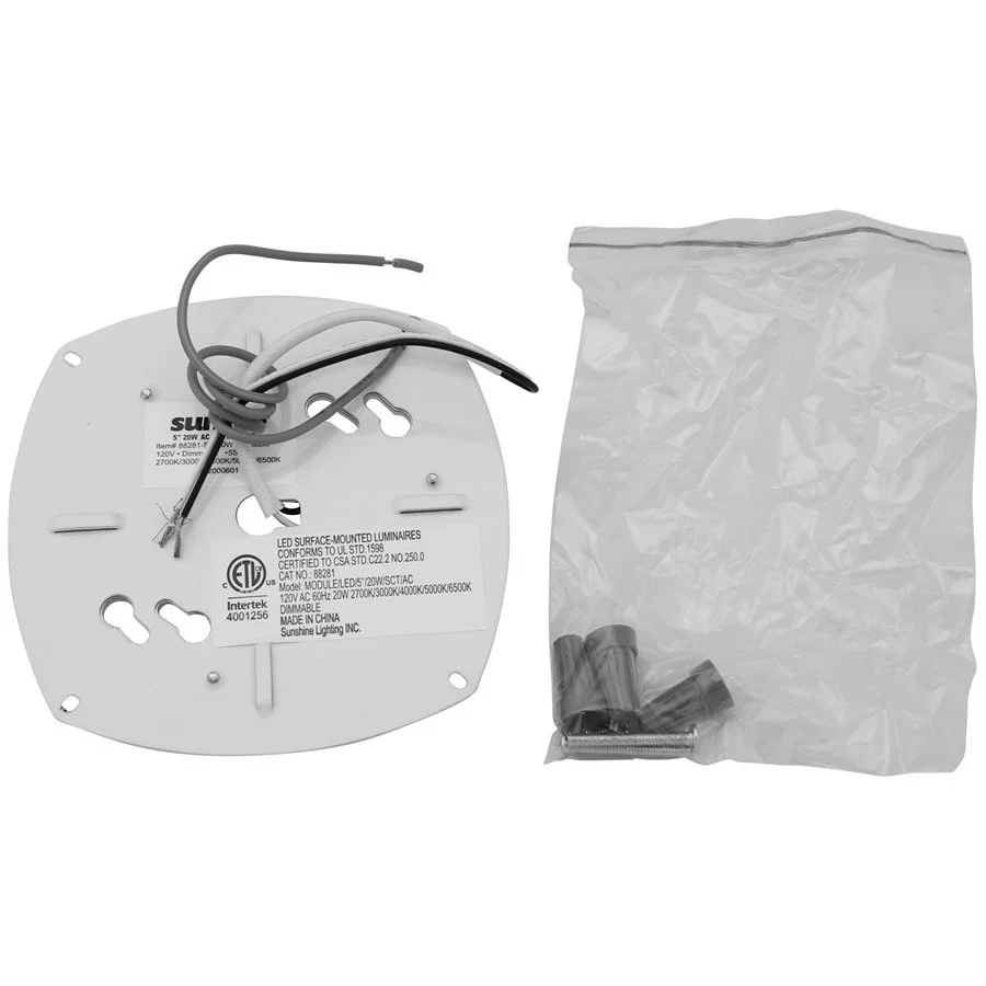 Sunlite 88281 LED Light Engine, 5", 20W, 2000lm, 120V, 2700K|3000K|4000K|5000K|6500K, Phase Dimming,...
