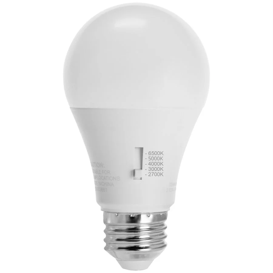 Sunlite A19 LED Lamp, 15W, 1600 Lumens, 5CCT Selectable 2700K/3000K/4000K/5000K/6500K, 120V, E26 Medium Base, Dimmabl...