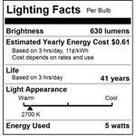 G25 Globe Bulb, 25W, Medium Screw Base, Clear, 2600K Warm White, 120V - view 2