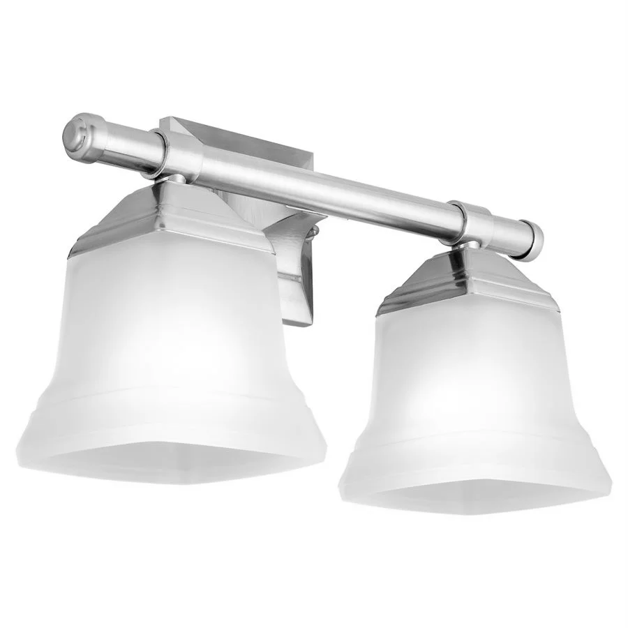 Sunlite Bath Vanity Fixture, 2-Light, Brushed Nickel, Frosted Glass - view 2