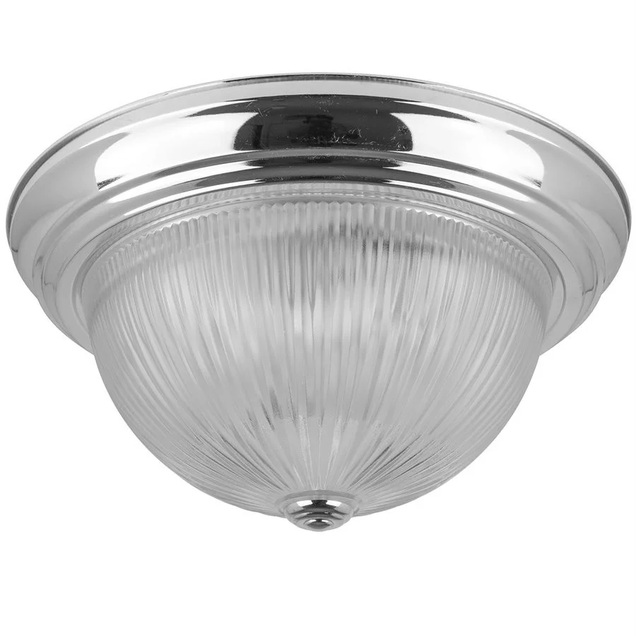 Sunlite DBS13/CL Brass Dome Flush Mount, 13-1/4", Polished Brass, Clear Glass, 2-Light