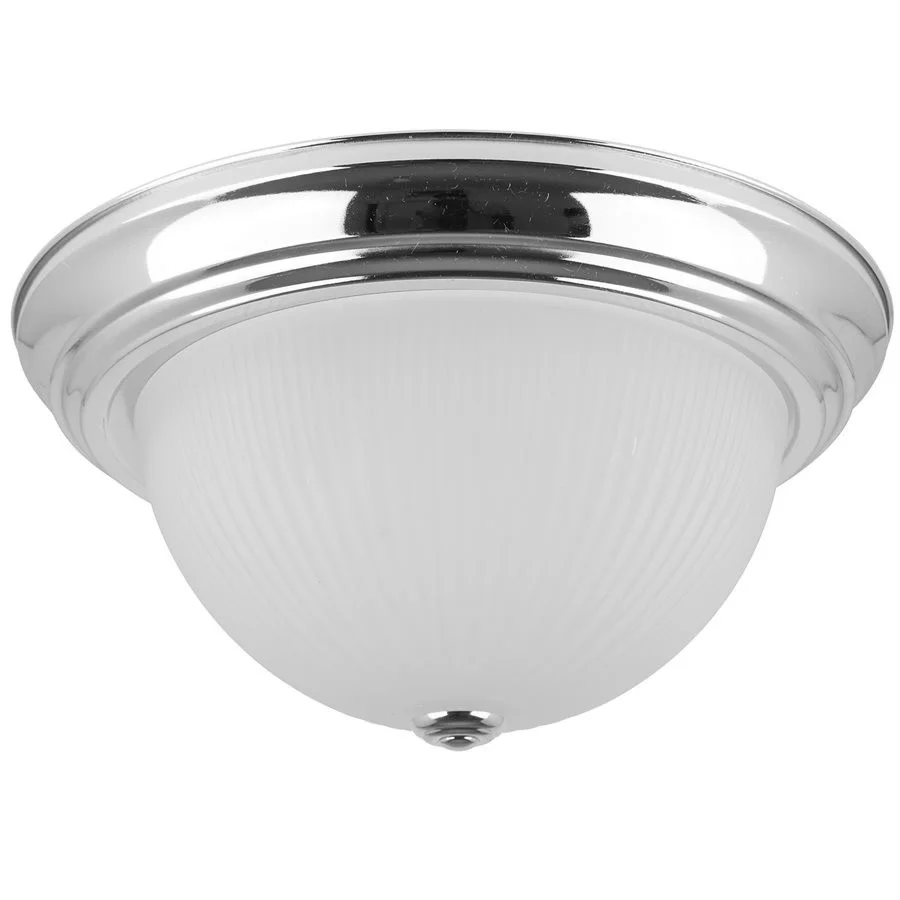Sunlite DBS13/FR Brass Dome Fixture, 13-1/4", 120V, 60W Max, 2-Light, Polished Brass, Frosted Glass