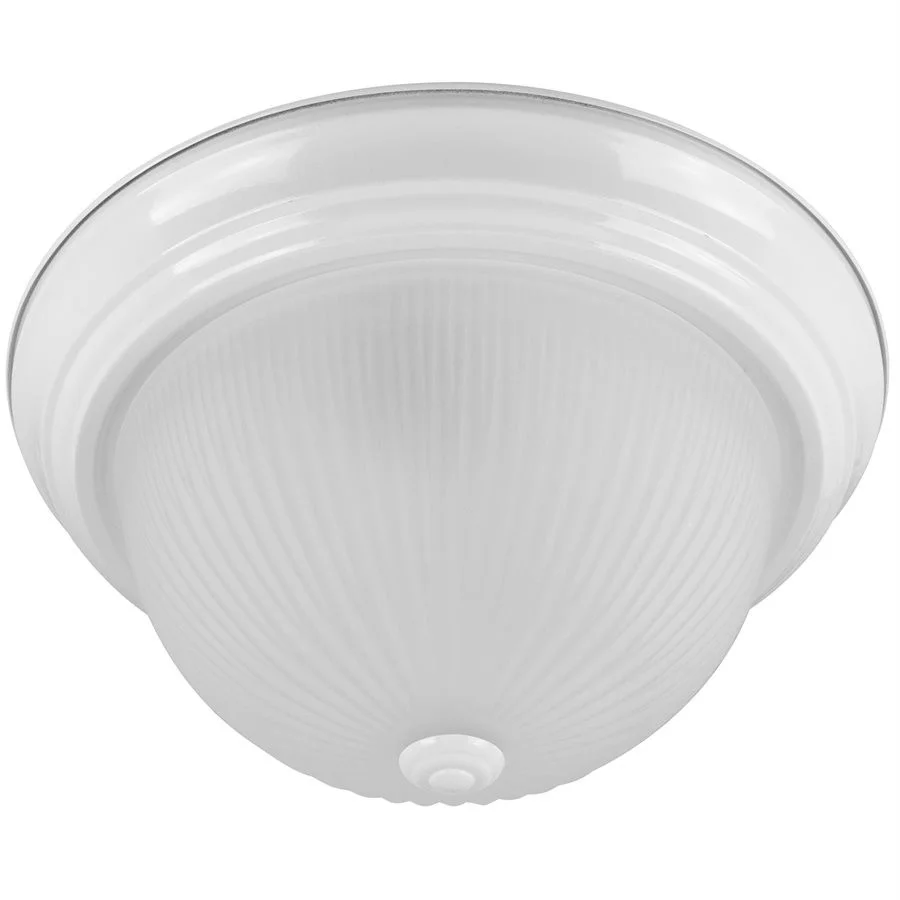 Sunlite DWS13 Frost Dome Surface Mount Fixture, 13-1/4", Smooth White, Frosted Glass, 2-Light, E26 Base, 120V, 60W Max
