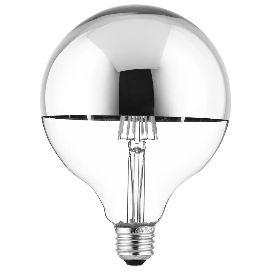 Sunlite G40 LED Filament Globe Bulb, Silverbowl, 7W, Clear, 2700K, E26 Medium Base, Dimmable, 120V, 3-Pack