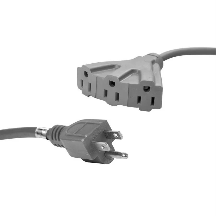 Heavy Duty Extension Cord, 25-foot, Three Outlet, Three Prong, 16/3 Gauge, 13 Amp, Orange, UL Listed