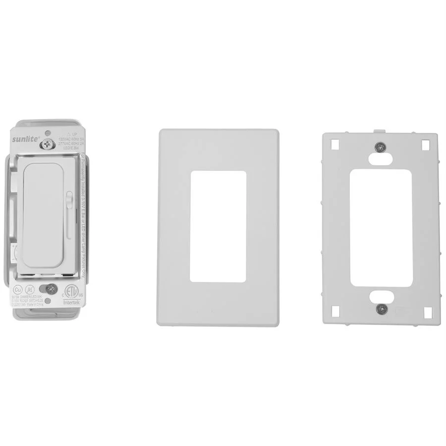 Sunlite LED Dimmer Switch, Wall Rocker Style, Slide Bar, Single Pole or 3-Way, 120-277V, 0-10V, White, 600W Max - view 2