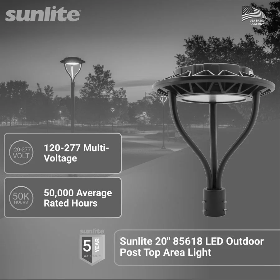 Sunlite LED Post Top Light, 7700|10500|21000 lumens, 70W|100W|150W, 120-277V, 3000K|4000K|5000K - view 2