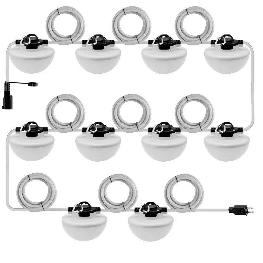 Sunlite LED String Light, 100', 5000K, 120W, 120V, 10 Lamps, White Finish