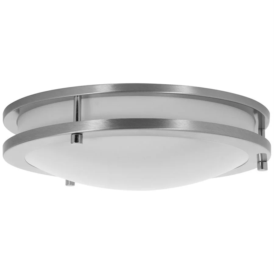 Sunlite LFX Decorative Ceiling Fixture, 12” Round, 15W, 90CRI, 5CCT Selectable (2700K|3000K|3500K|4000K|5000K), Brush...