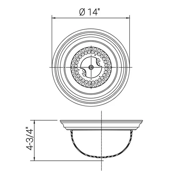 Sunlite LFX/DBN14/17W/BN/50K, 14" Round LED Flush Mount, 17W, 1100lm, 5000K, Brushed Nickel, Abalaster Glass - view 2