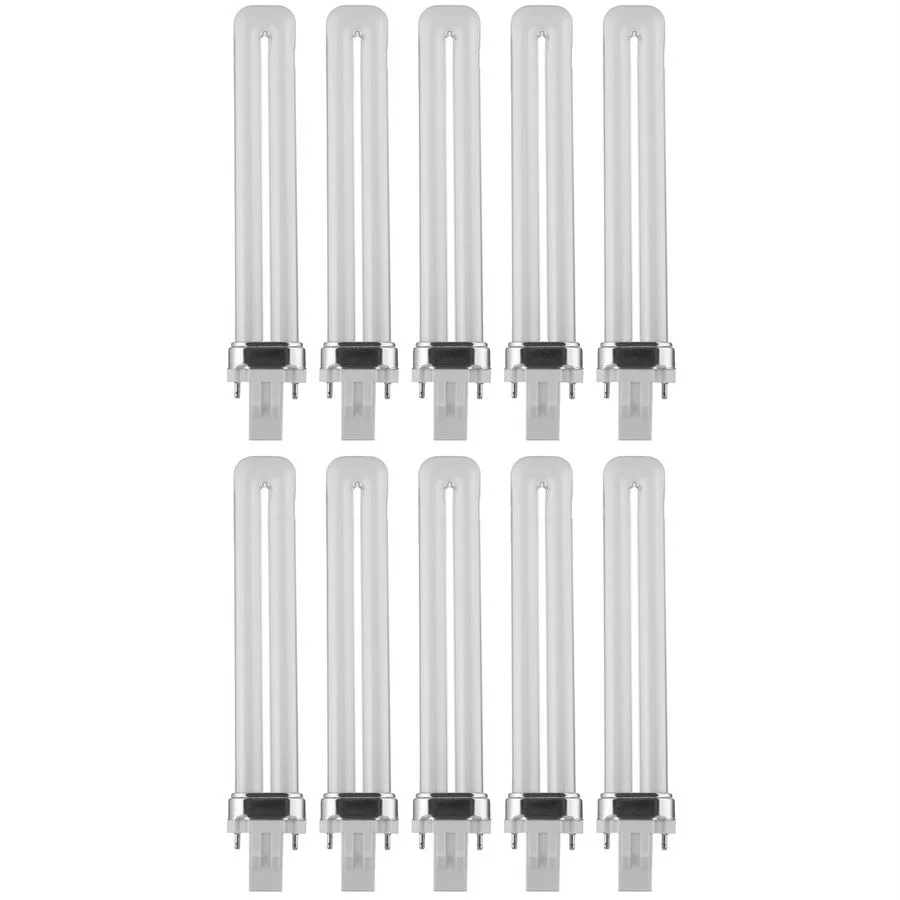 Sunlite PL 2-Pin Single U-Shaped Twin Tube CFL, 13W, 4100K, Cool White, GX23 Base, 10 Pack