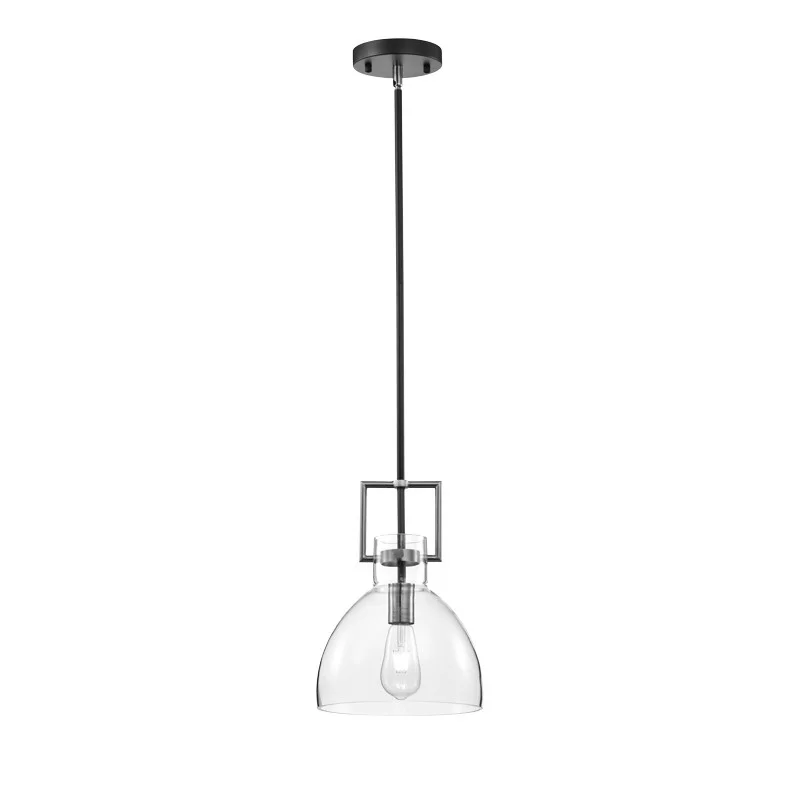 Sunpark Electronics P609D-A LED Pendant, 120V, 8W ST21 LED Lamp, 2700K, E26 Base, Clear Glass Shade, Oil Rubbed Bronz...