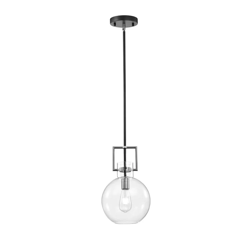 Sunpark Electronics P609D LED Pendant, 120V, 8W ST21 E26 LED Lamp, 2700K, CRI>80, 800 Lumens, Oil Rubbed Bronze, Clea...