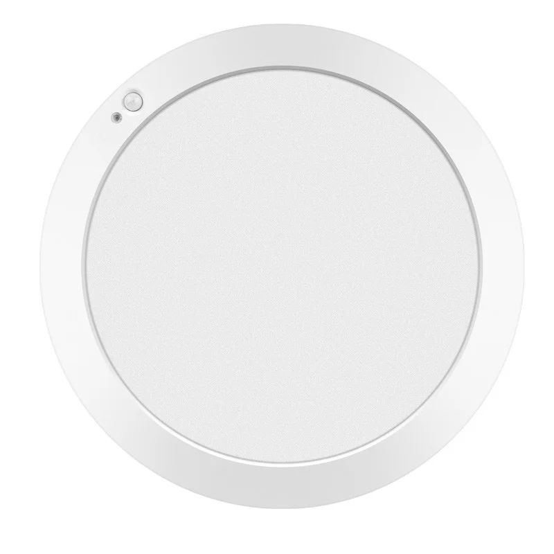 Sunpark Electronics RT9 LED Disk Light, 9", 18W, 120V, 3000K/4000K/5000K, PIR Sensor, White, Semi-Clear Glass