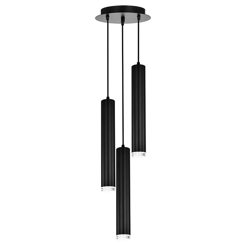 Sunpark P602D-A-3 LED Pendant, 24W, 120-277V, 3000K|4000K, 1950lm, Black, Bubble Crystal Glass