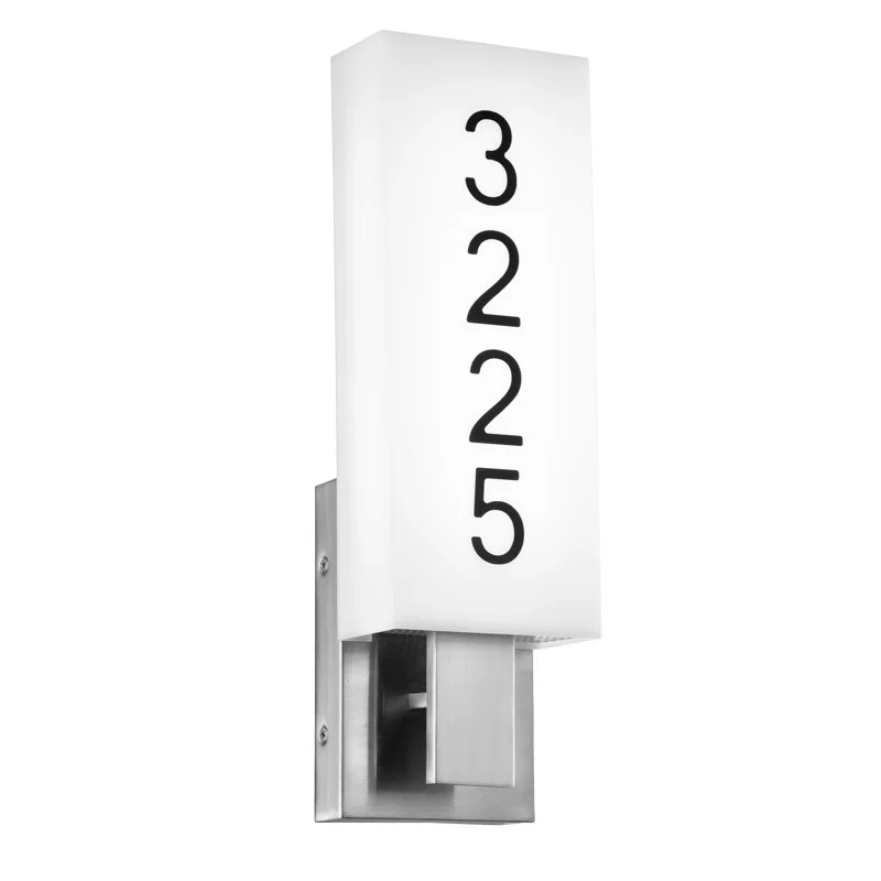 Sunpark W189D-RN-SC LED Hotel Room Number Lighting Sconce, 15W, 120V-277V, 3000K, 1300 lumens, Satin Nickel, Acrylic ...