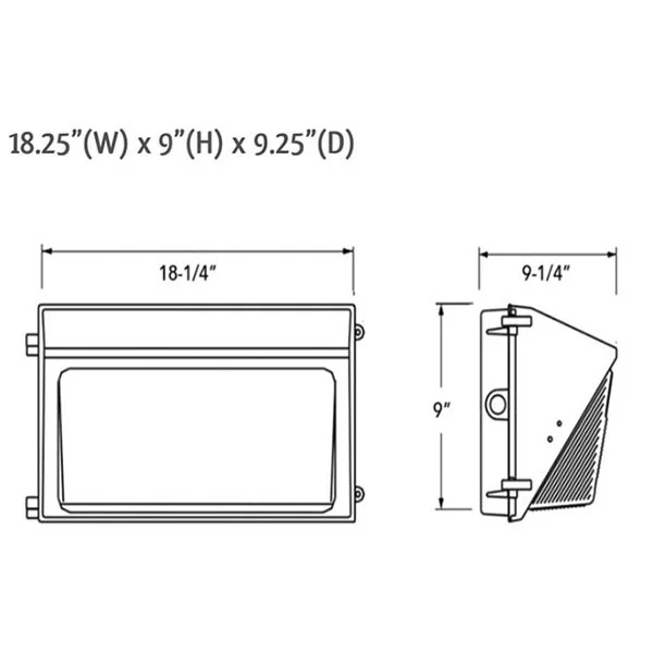 Surface Mount, Wall Pack, 120W, 10,500 Lumens Philips LED, 3000K, 120~277V, Die Cast, Bronze IP6... - view 2
