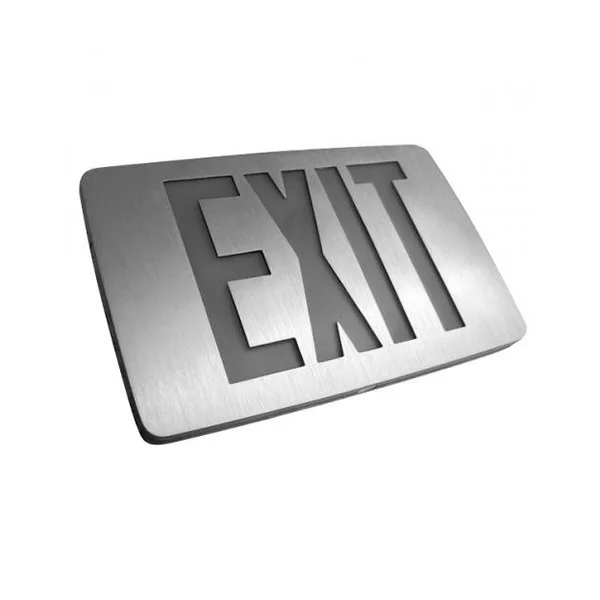 Thin Die-Cast Aluminum Exit Sign, Double Face, Red or Green Letters - view 2